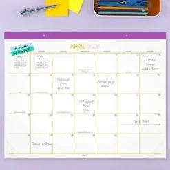 Mead® Color Pop 2026-2027 Monthly Desk Pad Calendar, Fuchsia, Standard, 17