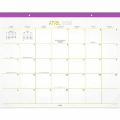 Mead® Color Pop 2026-2027 Monthly Desk Pad Calendar, Fuchsia, Standard, 17