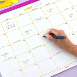 Mead® Color Pop 2026-2027 Monthly Desk Pad Calendar, Fuchsia, Standard, 17