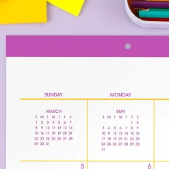 Mead® Color Pop 2026-2027 Monthly Desk Pad Calendar, Fuchsia, Standard, 17