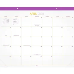 Mead® Color Pop 2026-2027 Monthly Desk Pad Calendar, Fuchsia, Standard, 17