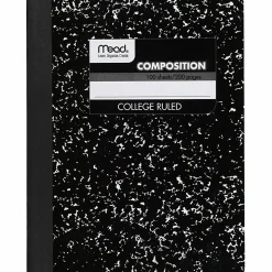Mead® Composition Books, 7.5" x 9.75", College Ruled, 100 Sheets, Black Marble, Pack Of 12