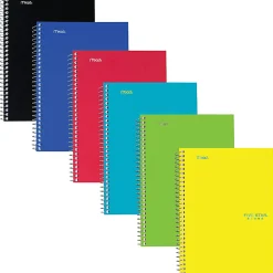 Mead® Five Star® Wire-Bound Notebooks, 9-1/2" x 6", 2 Subject, College Ruled, 80 Sheets, Assorted Colors, Pack Of 6 Notebooks