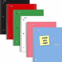 Mead Five Star Wirebound Notebook, 8 1/2" x 11", 150 Sheets, 3 Subject, College Ruled, Assorted Cover