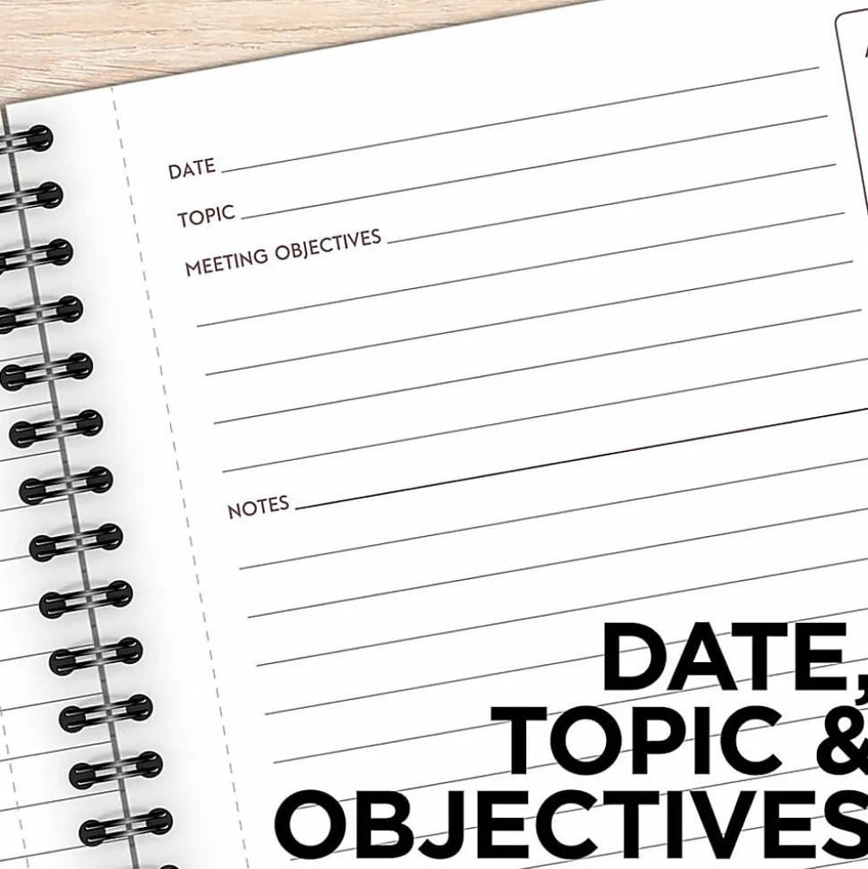 Mead® Limited Meeting Notebook, 7-1/4" x 9-1/2", 80 Pages, Black
