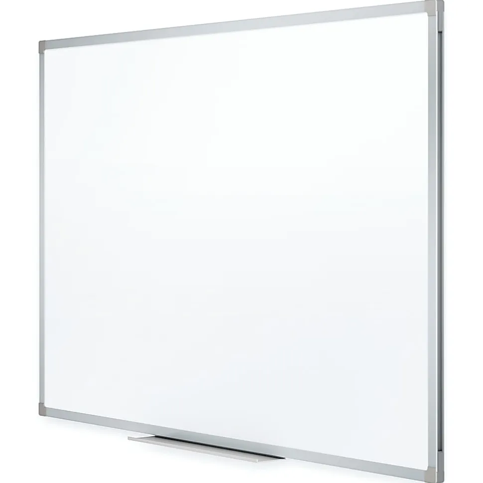 Mead® Melamine Non-Magnetic Dry-Erase Whiteboard With Marker Tray, 72" x 48", Aluminum Frame With Silver Finish