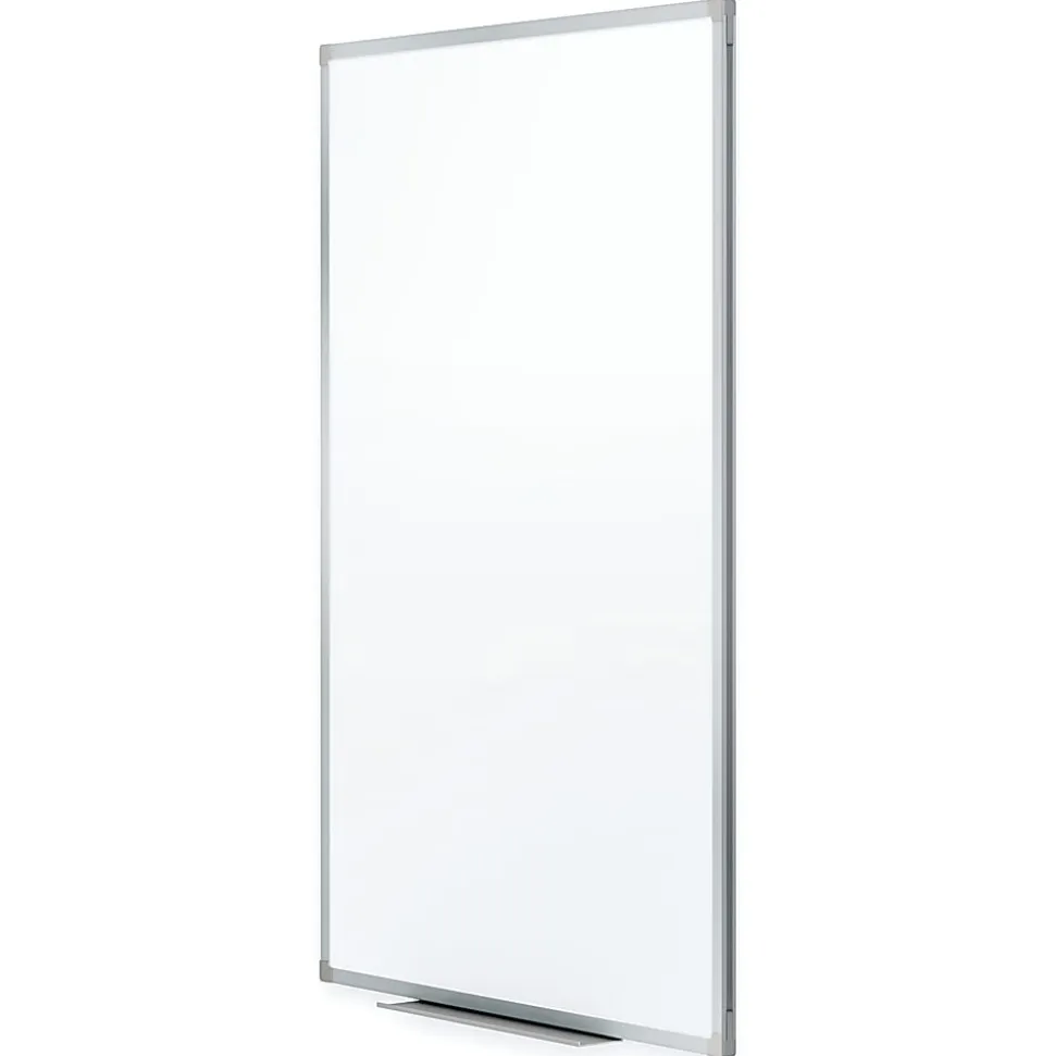 Mead® Melamine Non-Magnetic Dry-Erase Whiteboard With Marker Tray, 72" x 48", Aluminum Frame With Silver Finish