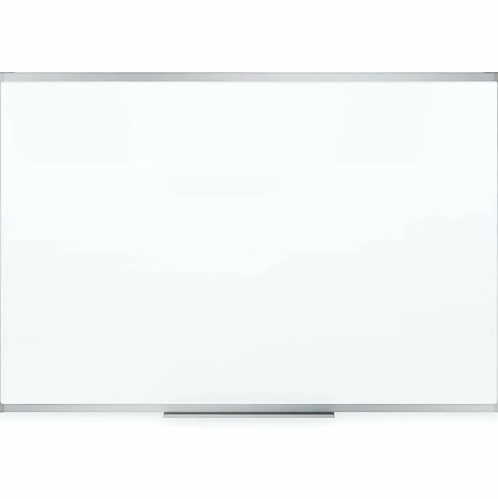 Mead® Melamine Non-Magnetic Dry-Erase Whiteboard With Marker Tray, 72" x 48", Aluminum Frame With Silver Finish
