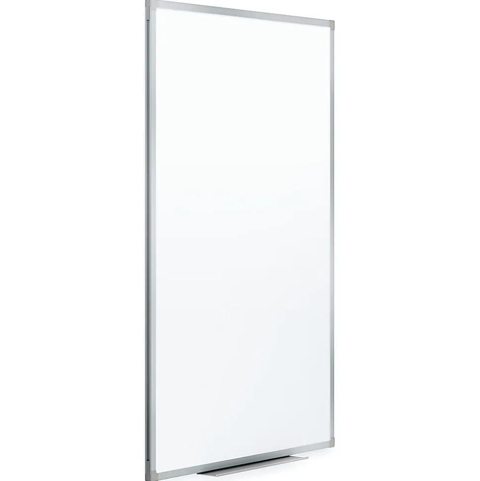 Mead® Melamine Non-Magnetic Dry-Erase Whiteboard With Marker Tray, 72" x 48", Aluminum Frame With Silver Finish