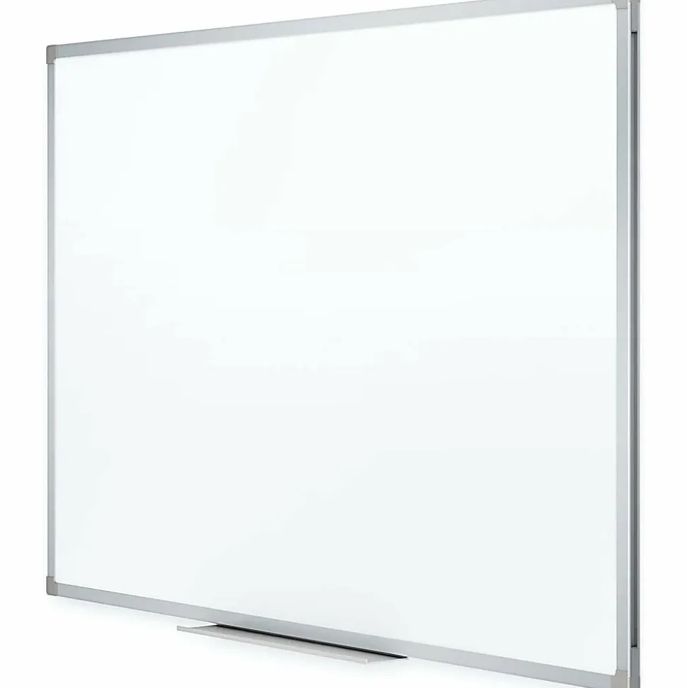 Mead® Melamine Non-Magnetic Dry-Erase Whiteboard With Marker Tray, 72" x 48", Aluminum Frame With Silver Finish
