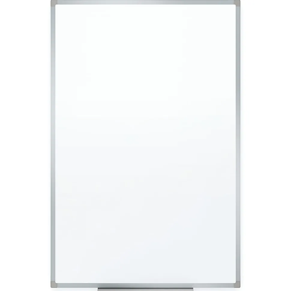 Mead® Melamine Non-Magnetic Dry-Erase Whiteboard With Marker Tray, 72" x 48", Aluminum Frame With Silver Finish