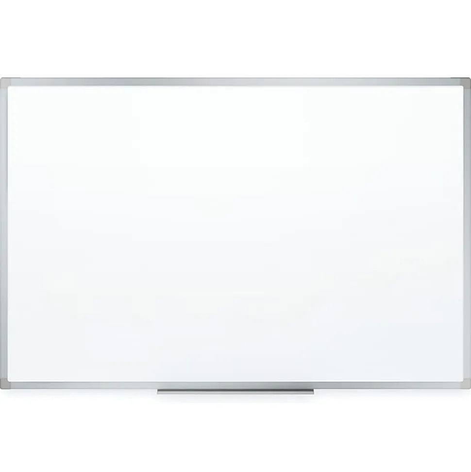 Mead® Melamine Non-Magnetic Dry-Erase Whiteboard With Marker Tray, 72" x 48", Aluminum Frame With Silver Finish