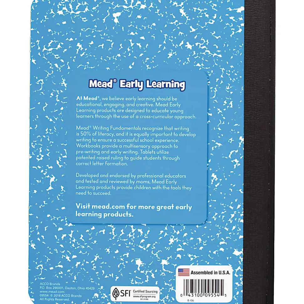 Mead® Primary Journals, 7-1/2" x 9-1/2", Half Page Ruled, 100 Sheets, Blue, Pack Of 6 Journals