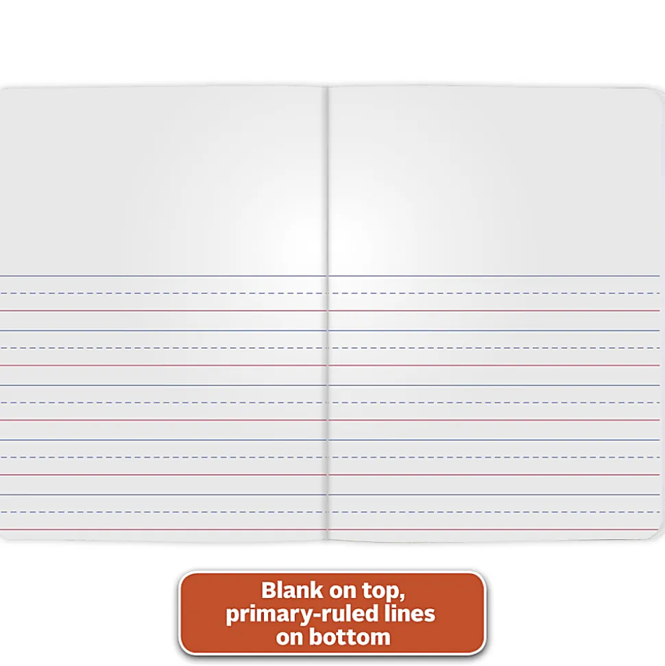 Mead® Primary Journals, 7-1/2" x 9-1/2", Half Page Ruled, 100 Sheets, Blue, Pack Of 6 Journals