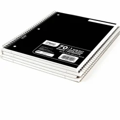 Mead® Spiral Notebooks, 1 Subject, Wide Ruled, 70 Sheets, Assorted Colors, Pack Of 4 Notebooks