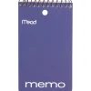 Mead Wirebound Memo Book - 60 Sheets - 120 Pages - Wire Bound - College Ruled Front Ruling - 3"x5" Sheet Size - 45354PK