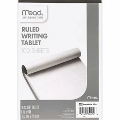 Mead® Writing Tablet, Wide Ruled, 100 Sheets, 6