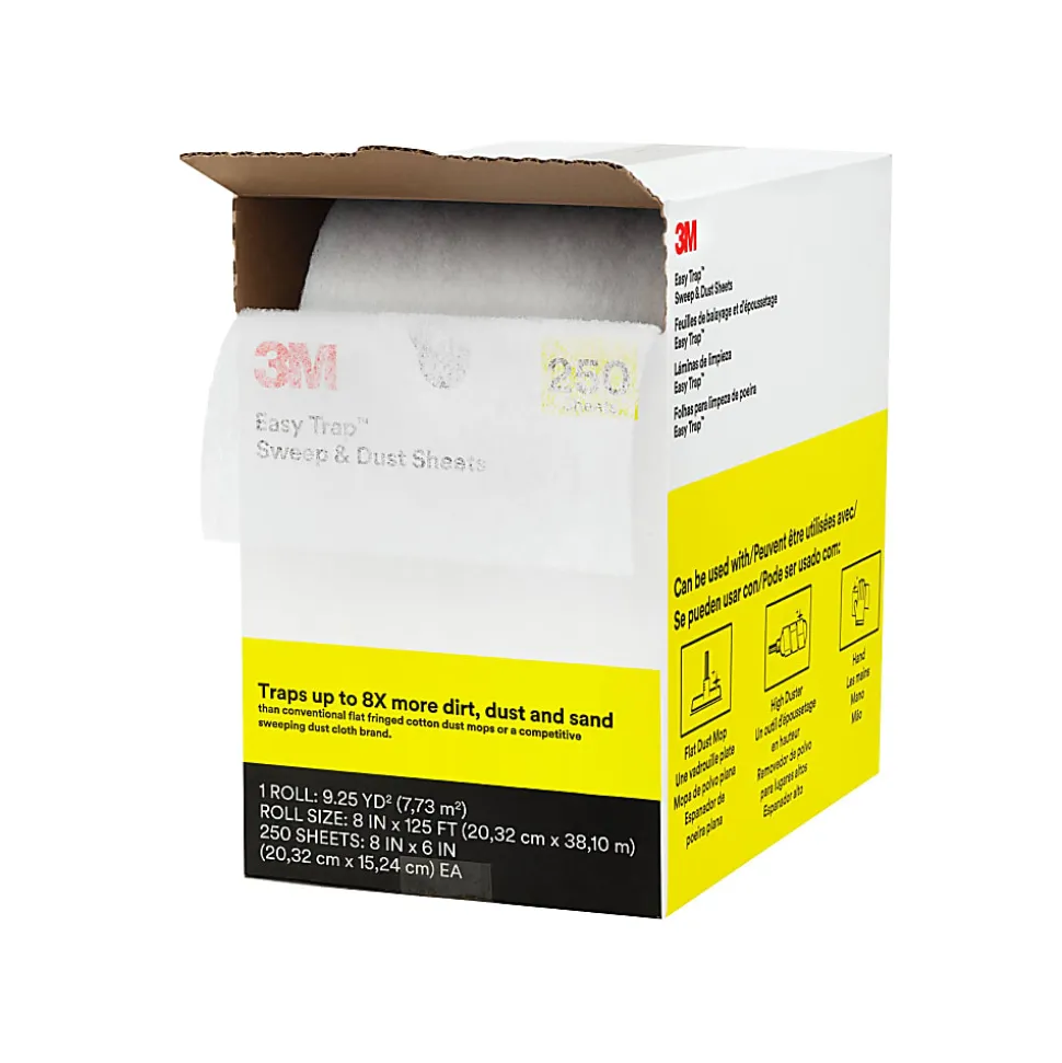 3M™ Easy Trap Duster Sweep And Dust Sheets, 8" x 6" x 125', 1 Roll, 250 Sheets