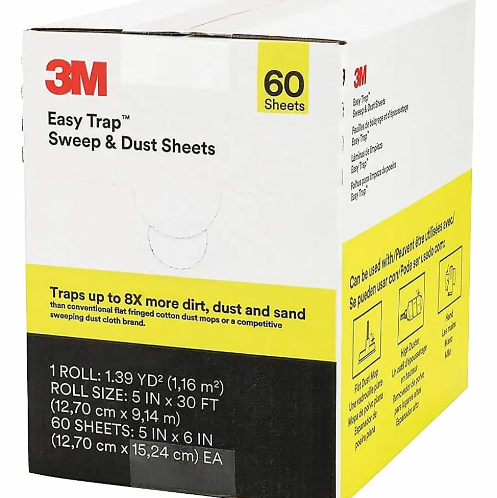 3M Easy Trap Duster - 5" Width x 6" Depth - Perforated, Disposable, Launderable, Disposable - White - 60/Box - 8 / Carton