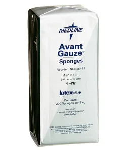 Medline Avant Gauze Nonwoven Nonsterile Sponges, 4" x 4", White, Case Of 2,000