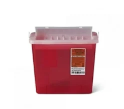 Medline Biohazard Patient Room Sharps Containers, 5 Qt, Translucent Red, Pack Of 20