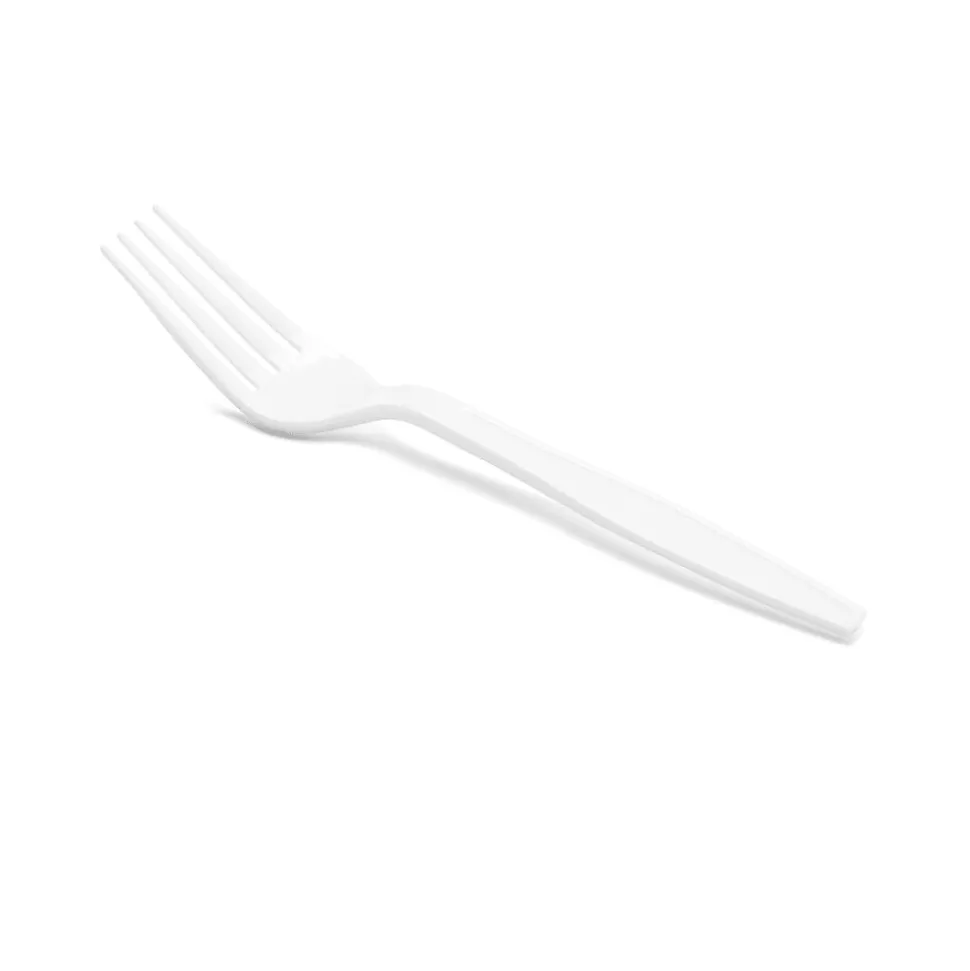 Medline Heavyweight Plastic Forks, White, Pack Of 1,000