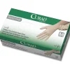 Medline Powder-free Stretch Vinyl Exam Gloves - Medium Size - Vinyl - Cream - Stretchable, Powder-free, Latex-free, Non-sterile, Beaded Cuff, 150/PK