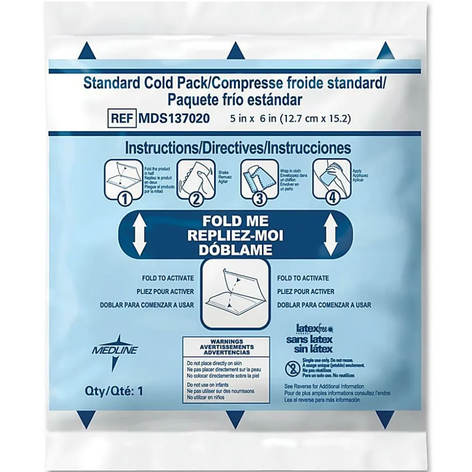 Medline Standard Instant Cold Packs, 4 3/4" X 6 1/4", Case Of 50