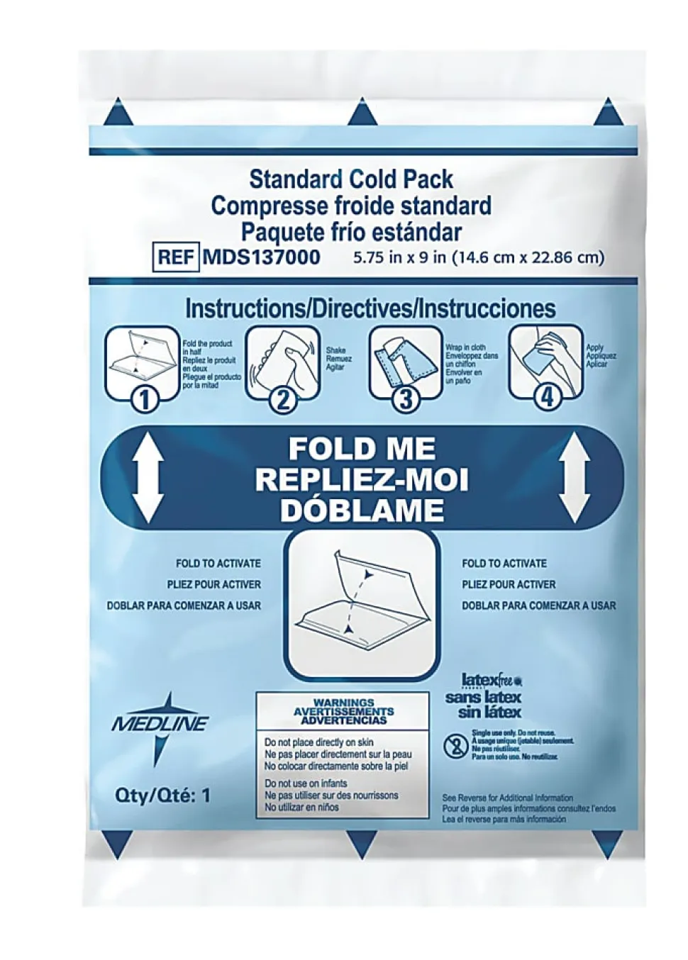 Medline Standard Instant Cold Packs, 4 3/4" X 6 1/4", Case Of 50