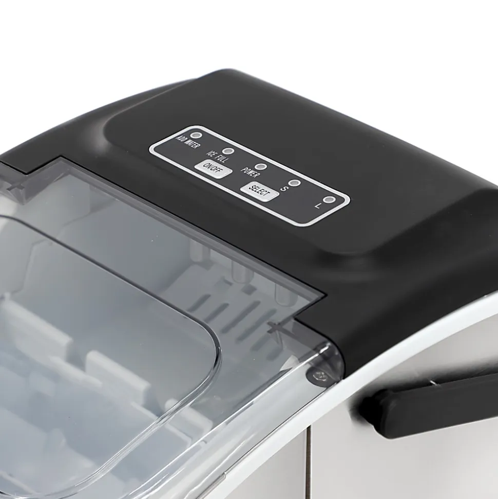 MegaChef Countertop Automatic Nugget Ice Maker With Handle, White