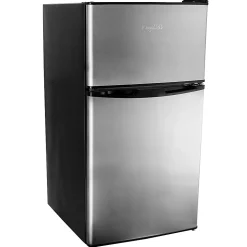 MegaChef 3.2 Cu. Ft. 2-Door Refrigerator/Freezer, Silver