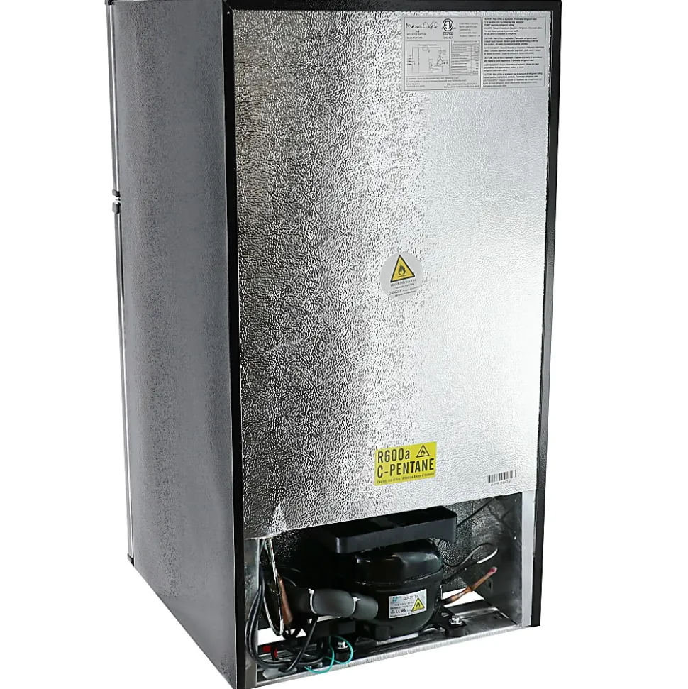 MegaChef 3.2 Cu. Ft. 2-Door Refrigerator/Freezer, Silver