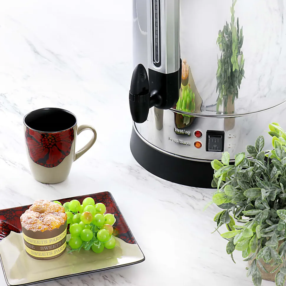 MegaChef 100-Cup Stainless Steel Urn-Style Coffee Maker, Silver