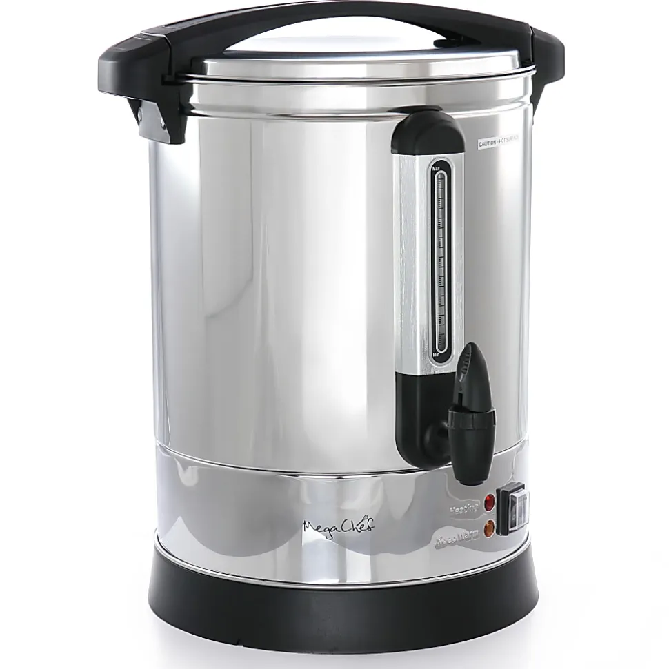MegaChef 100-Cup Stainless Steel Urn-Style Coffee Maker, Silver