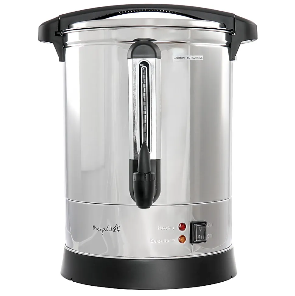 MegaChef 100-Cup Stainless Steel Urn-Style Coffee Maker, Silver