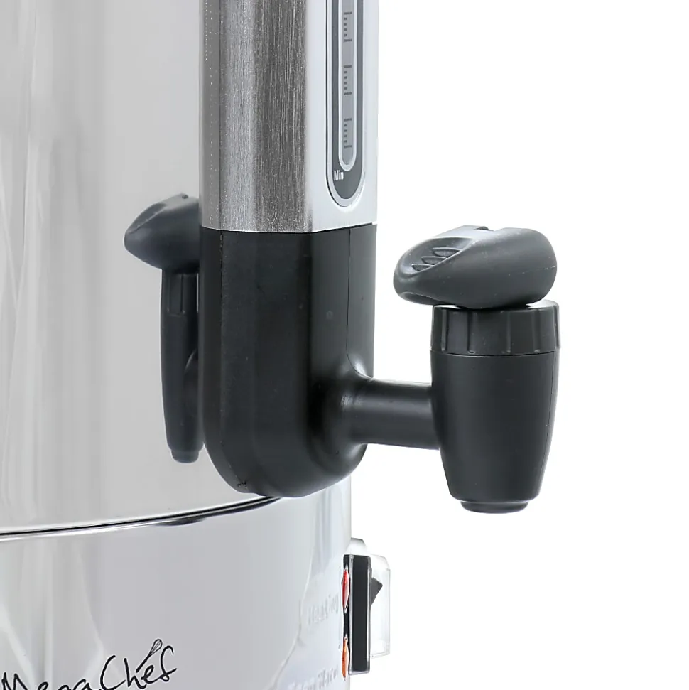 MegaChef 100-Cup Stainless Steel Urn-Style Coffee Maker, Silver