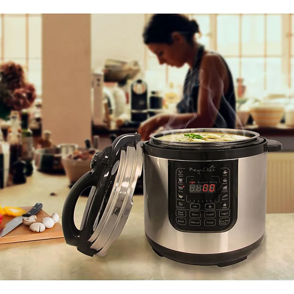 Megachef 8-Quart Digital Pressure Cooker, 15" x 15"