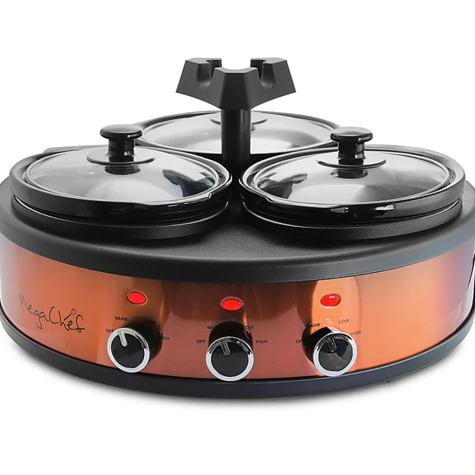MegaChef 1.5-Quart Slow Cooker, Brushed Copper/Black