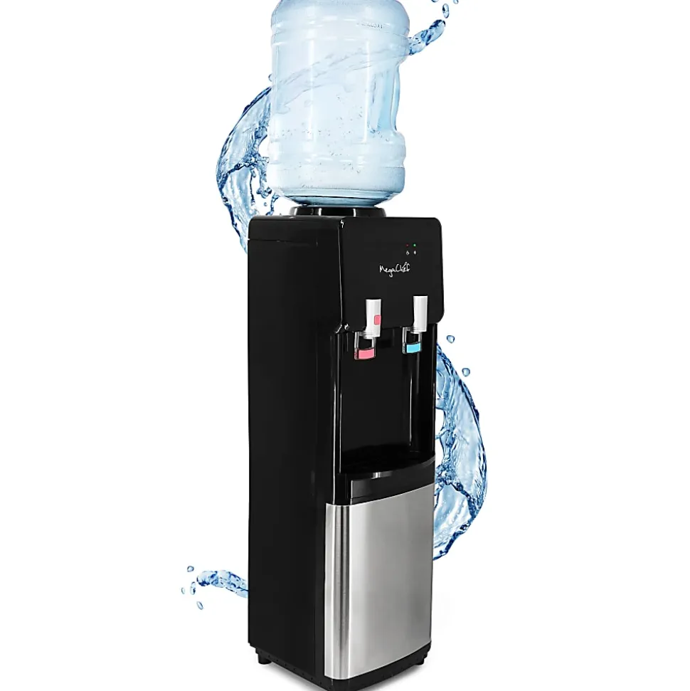 MegaChef Top Load Hot/Cold Water Dispenser, 5 Gallon, Black