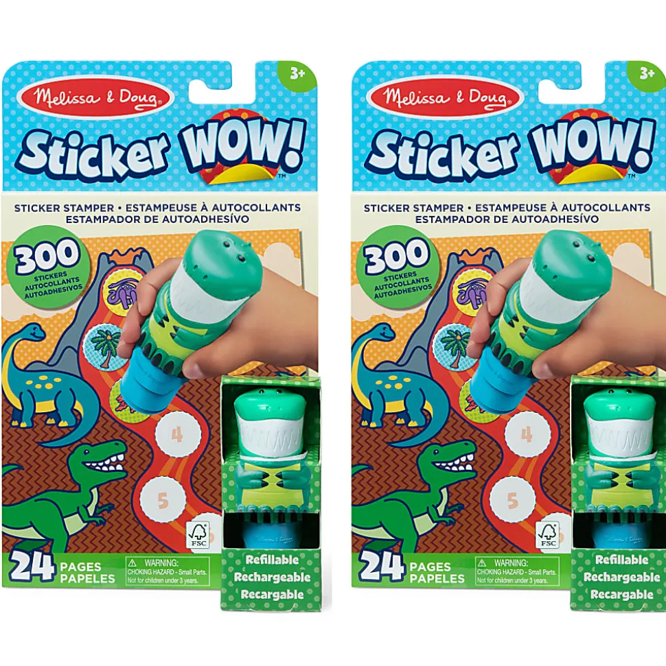 Melissa & Doug Sticker WOW!™ Activity Pad Sets, Medium, Dinosaur, 300 Stickers Per Set, 2 Sets