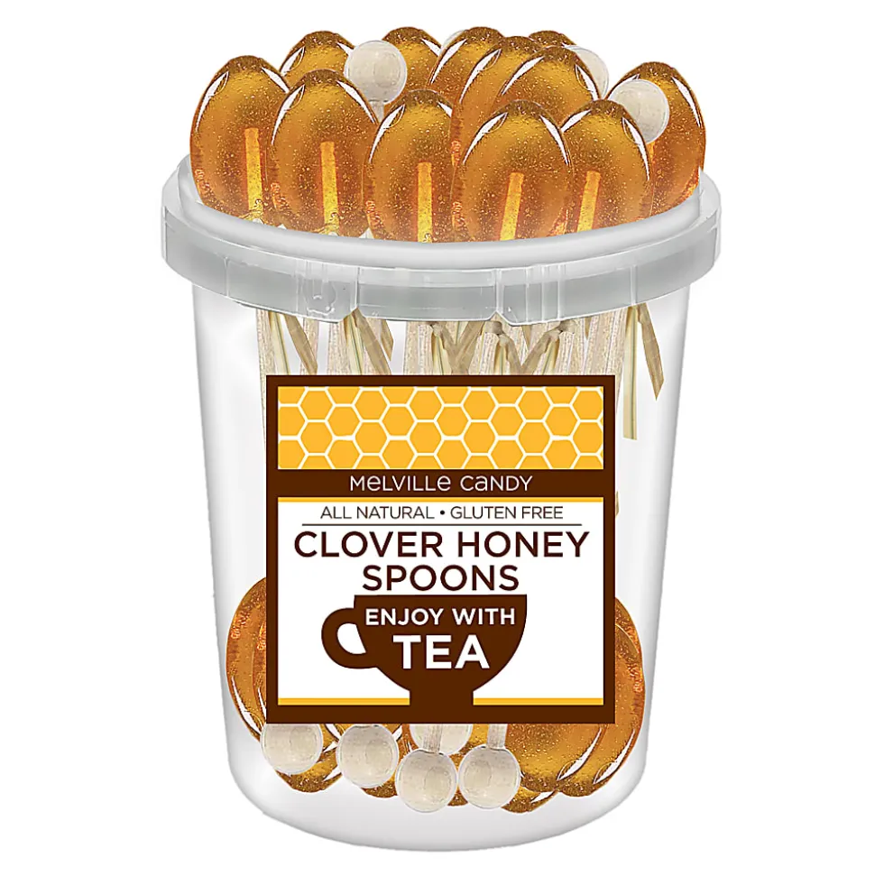 Melville Candy Naturally Flavored Honey Spoons, Clover Honey, Pack Of 30