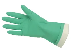 Memphis Flock-Lined Nitrile Gloves, Green, One Size Fits All, 12 Pairs