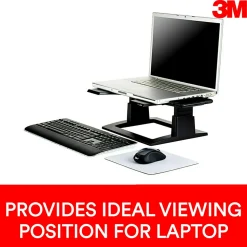 3M™ Ergonomic Notebook Computer Stand, Black