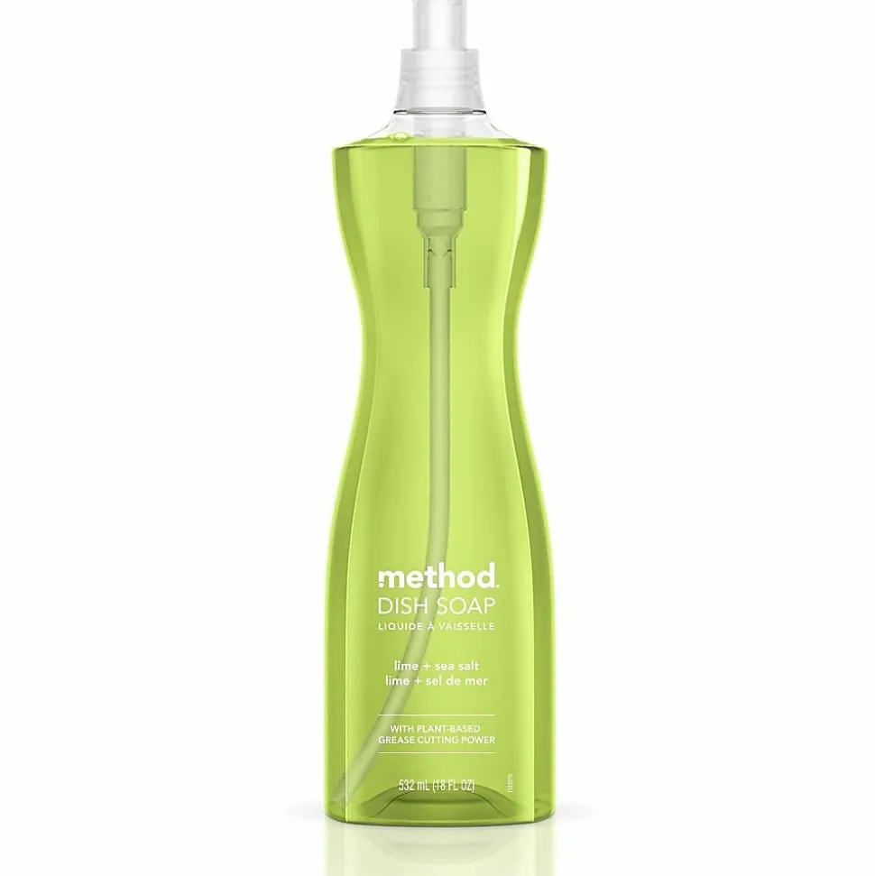 Method™ Dishwashing Soap Pump Bottle, Lime & Sea Salt Scent, 18 Oz Bottle