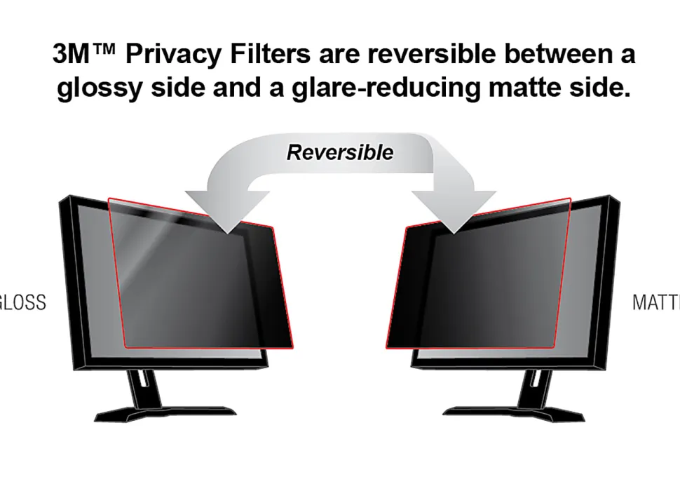 3M Framed Privacy Filter Screen for Monitors, 17" Standard (5:4), Reduces Blue Light, PF170C4F