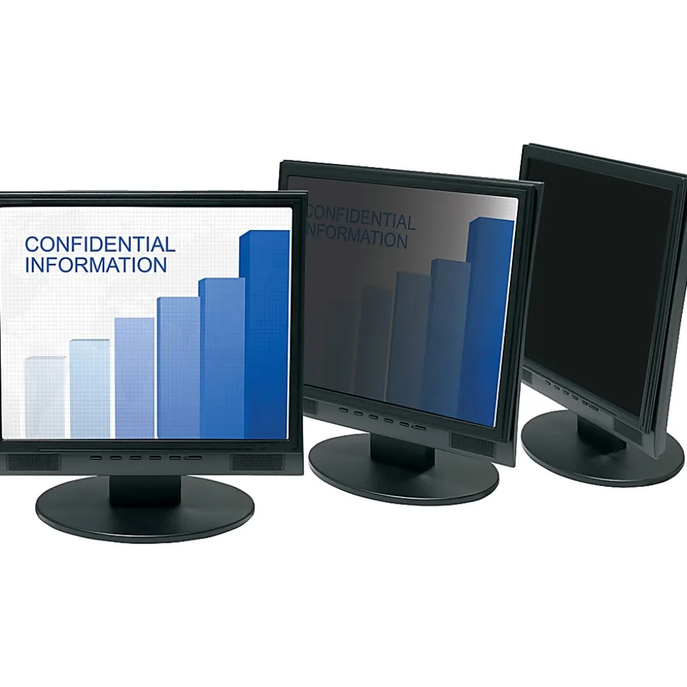 3M Framed Privacy Filter Screen for Monitors, 17" Standard (5:4), Reduces Blue Light, PF170C4F