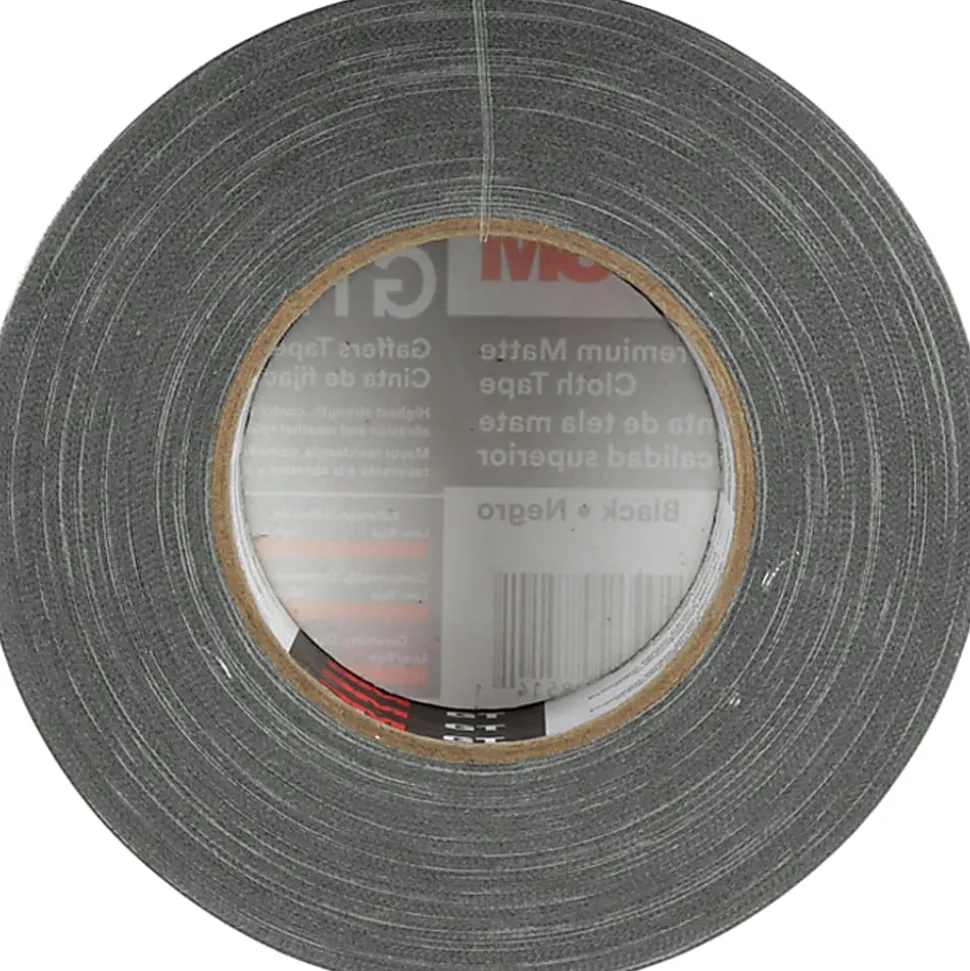 3M Gaffers Cloth Tape - 54.60 yd Length x 1.90" Width x 11 mil Thickness - Black - Vinyl - 1 Roll