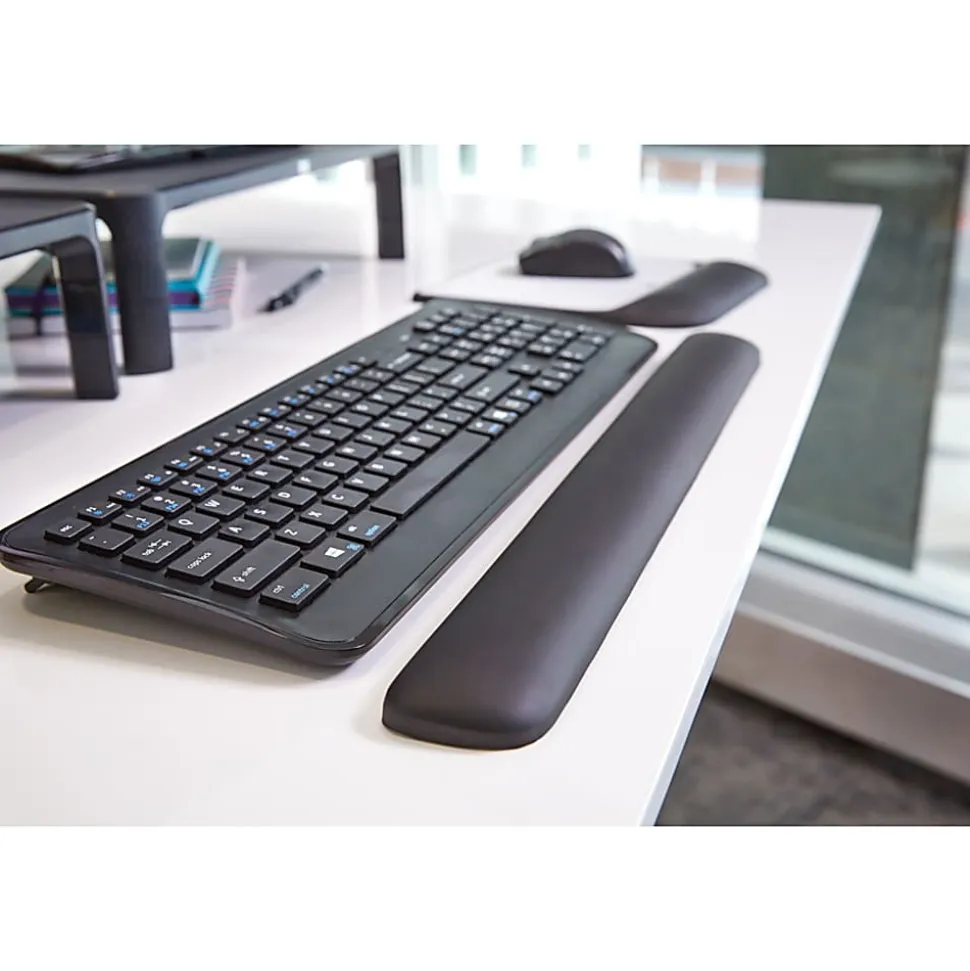 3M™ Gel Wrist Rest for Keyboards, Soothing Gel Technology For Comfort And Support, 19" Wide, Black