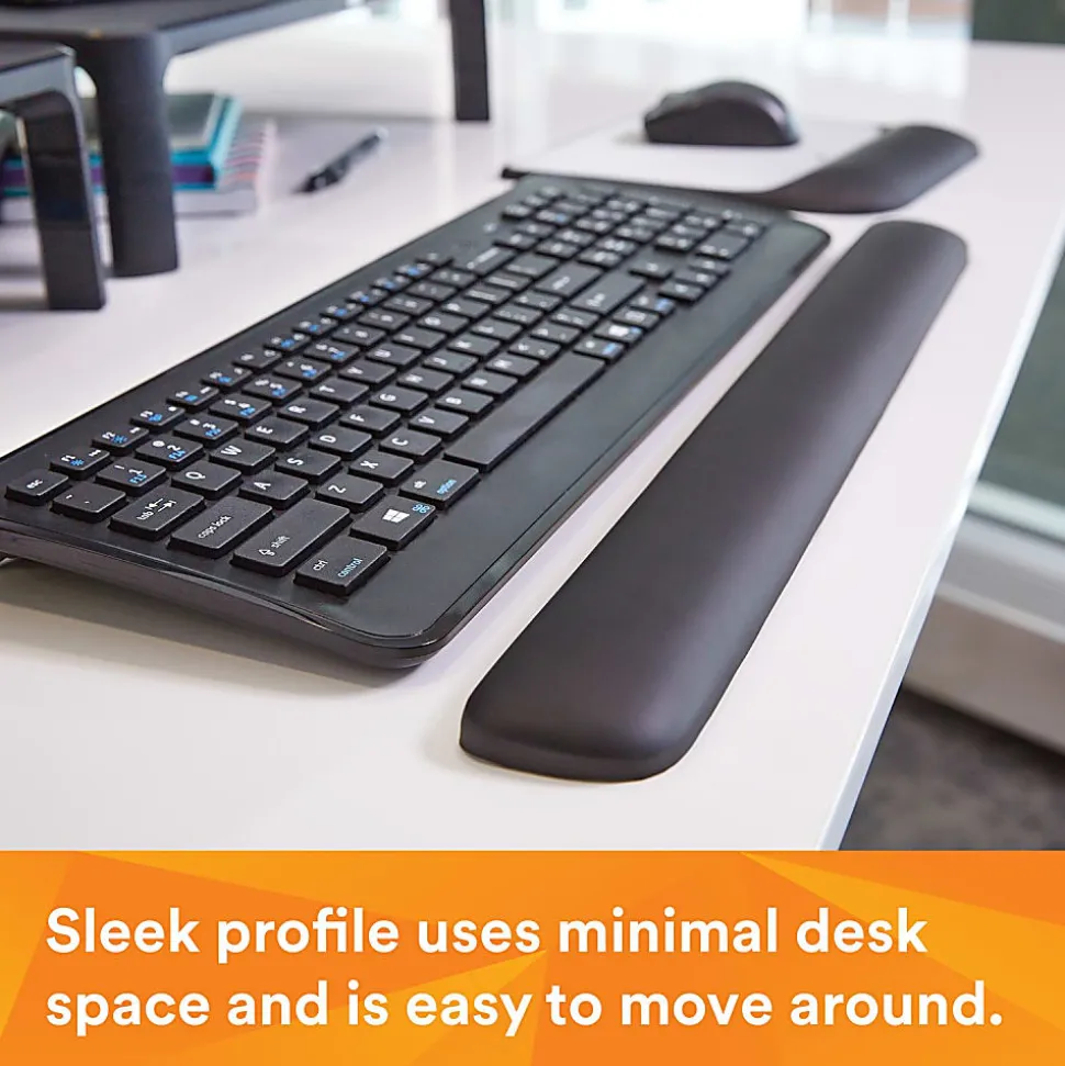 3M™ Gel Wrist Rest for Keyboards, Soothing Gel Technology For Comfort And Support, 19" Wide, Black