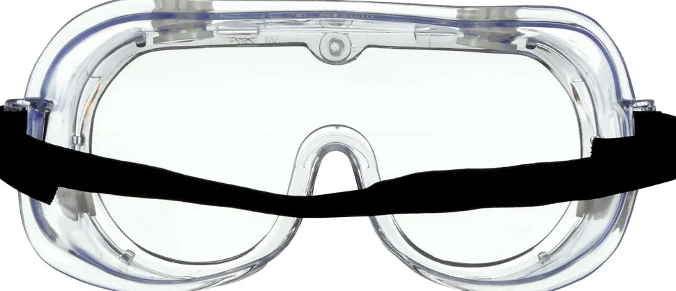 3M Goggle Chemical Splash, 1 Pack of Safety Goggles, Black Strap, Clear Lens